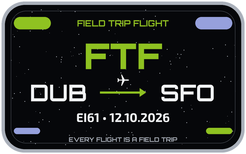 FTF route stamp: Dublin to San Francisco