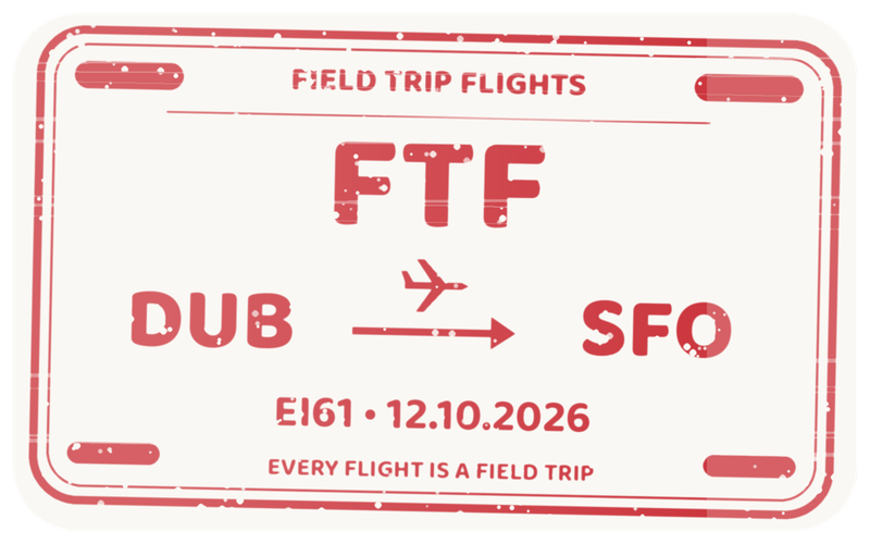 FTF route stamp: Dublin to San Francisco